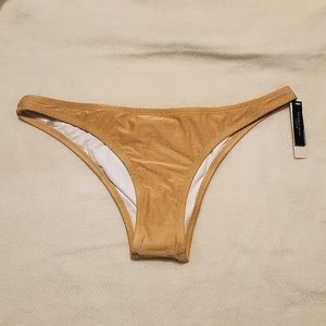 Victoria's Secret glitter gold bikini bottom. Size Large